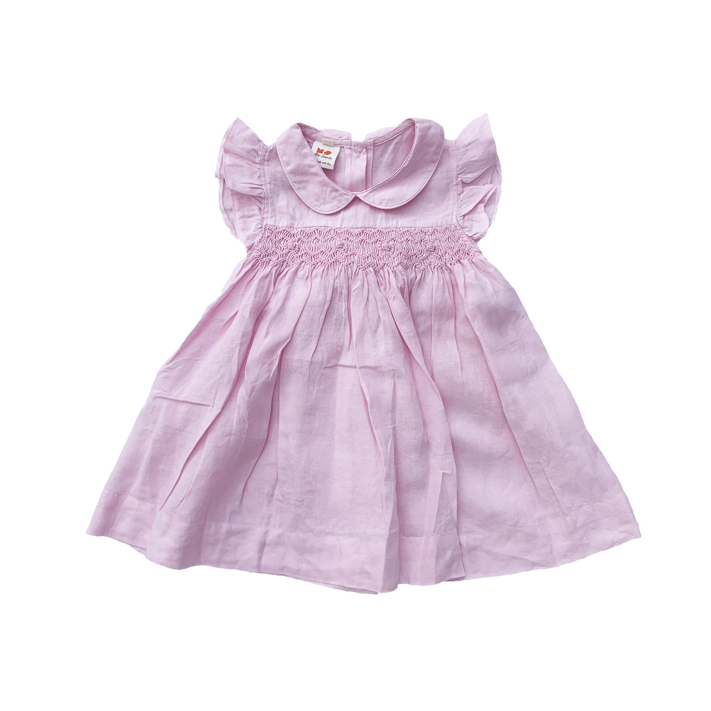 Light Pink Linen Smocked Dress