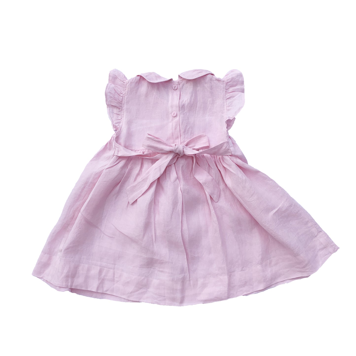 Light Pink Linen Smocked Dress