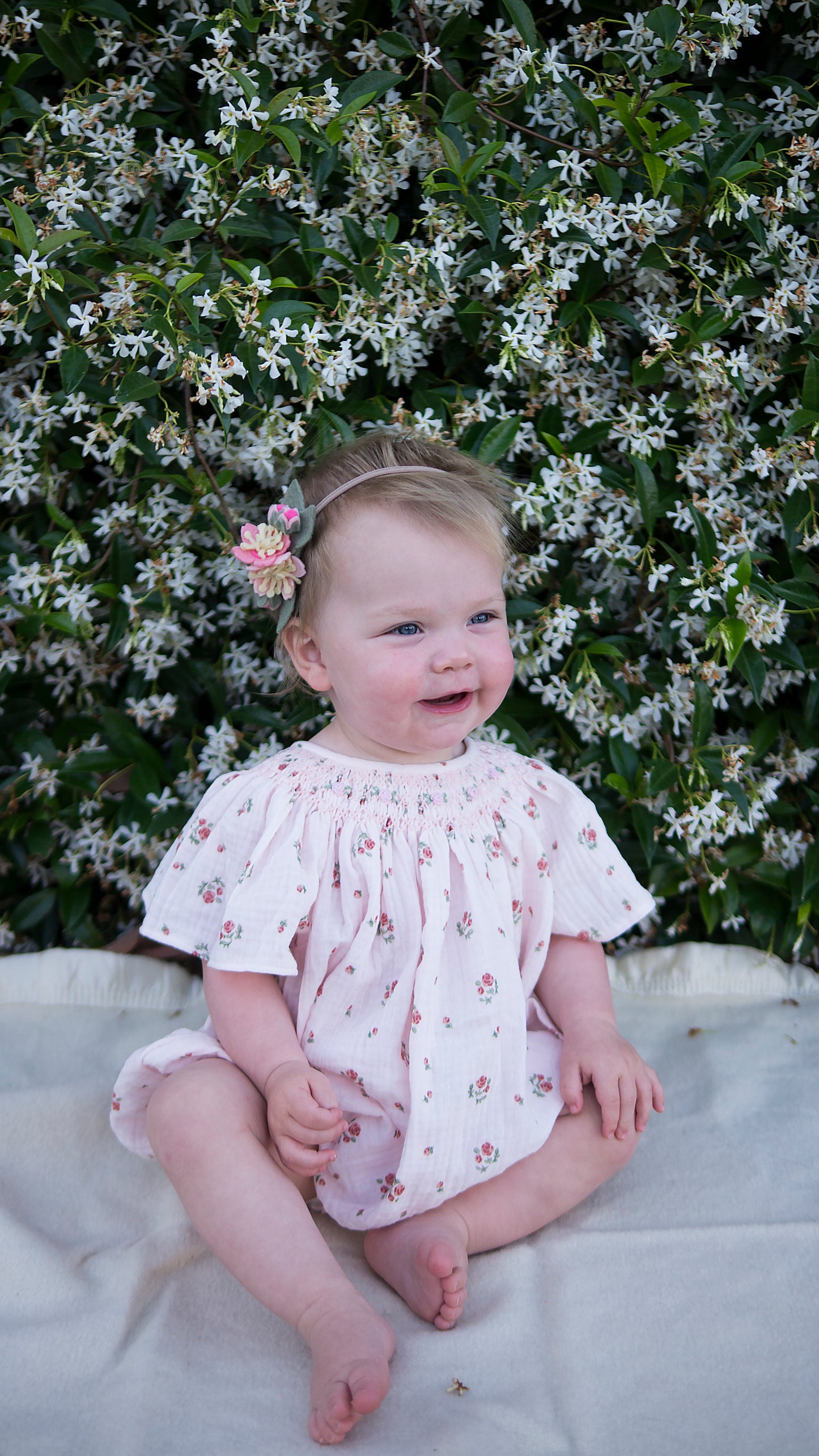 Pink Bishop Smocked Romper