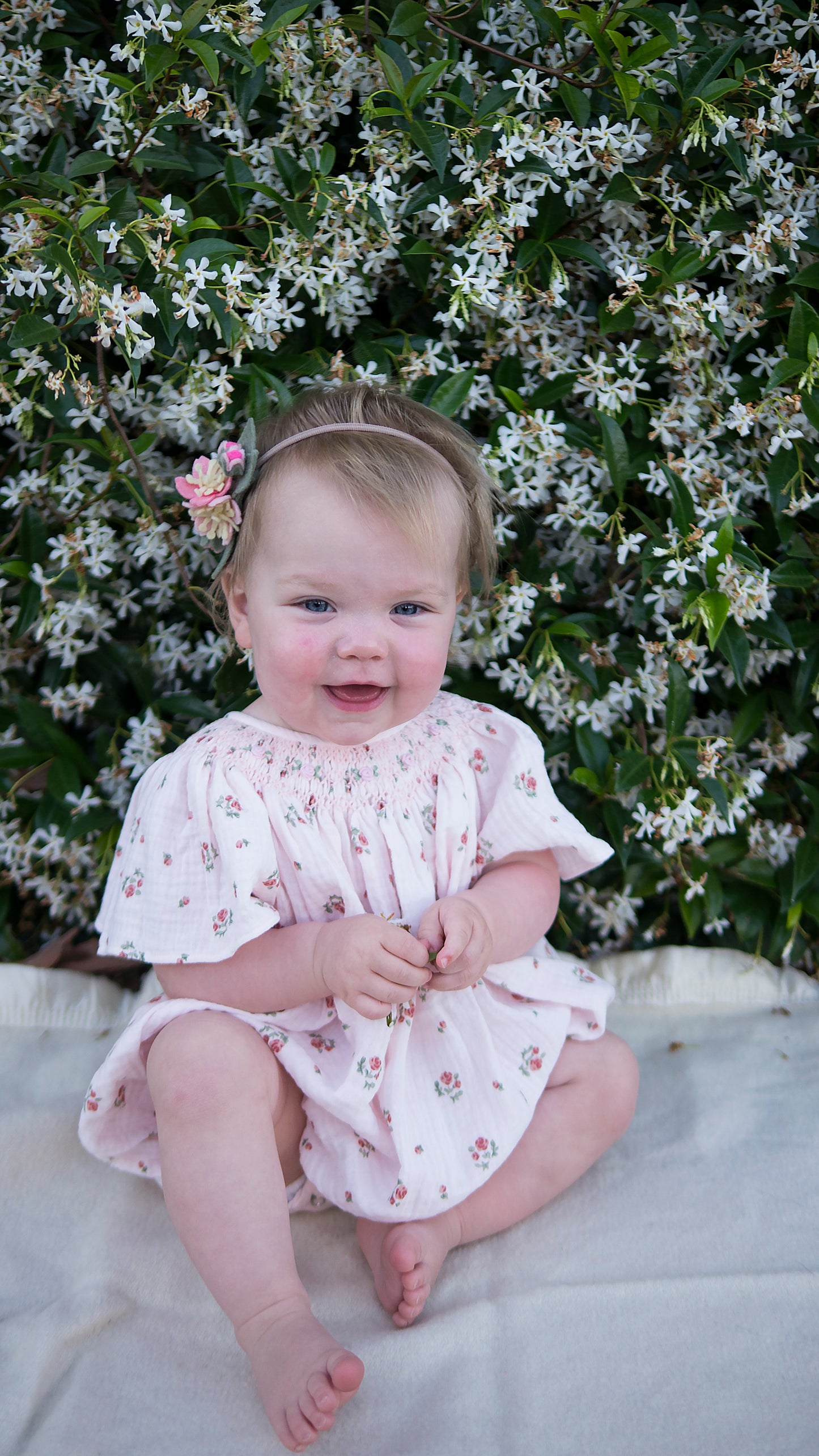 Pink Bishop Smocked Romper