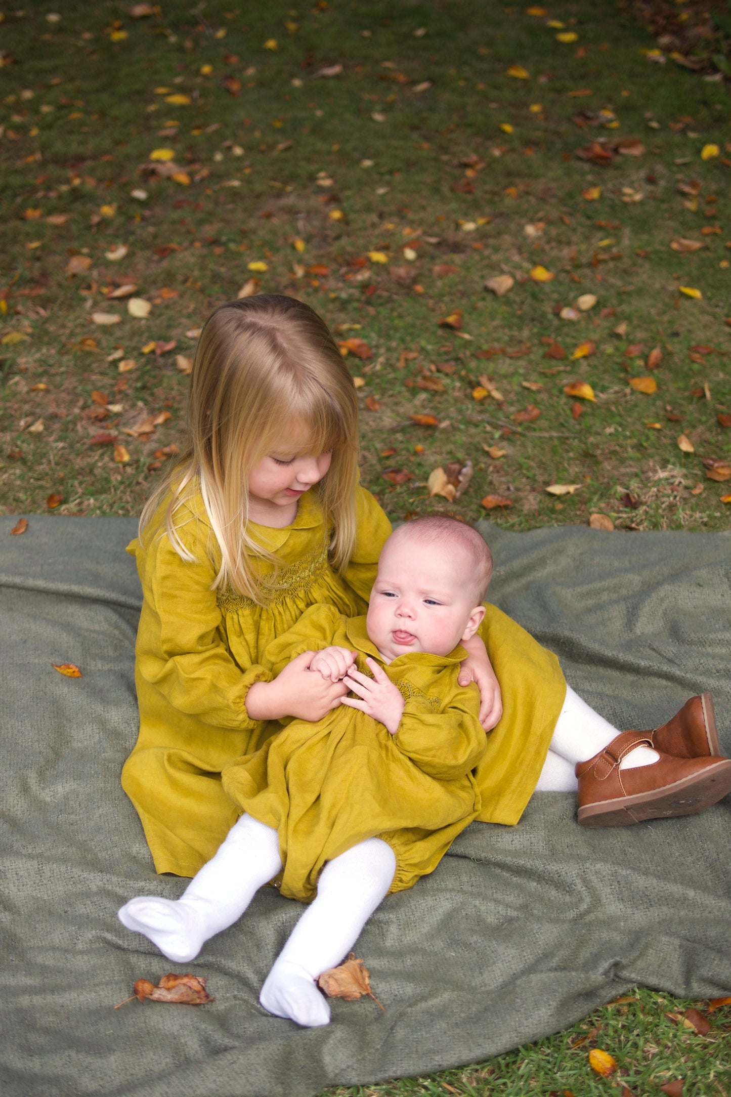 Mustard Linen Romper.