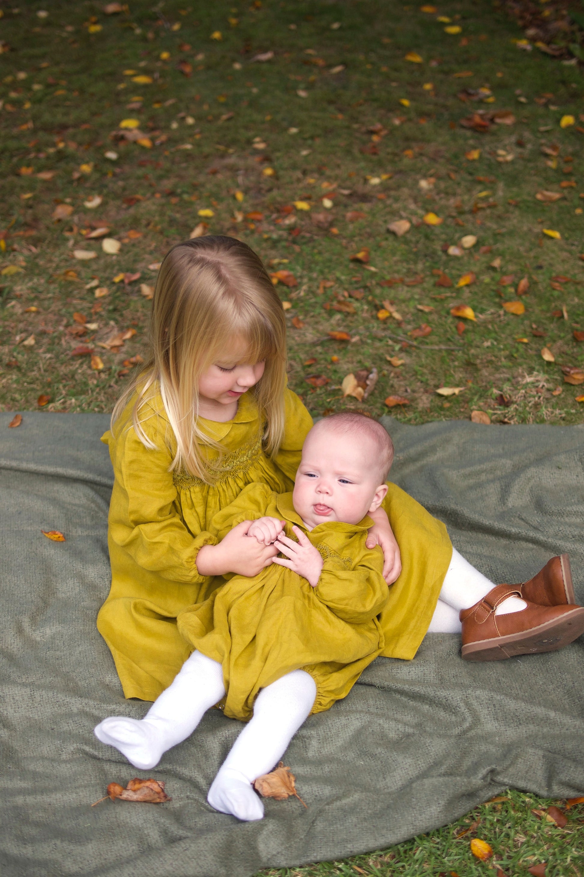Mustard Linen Romper.