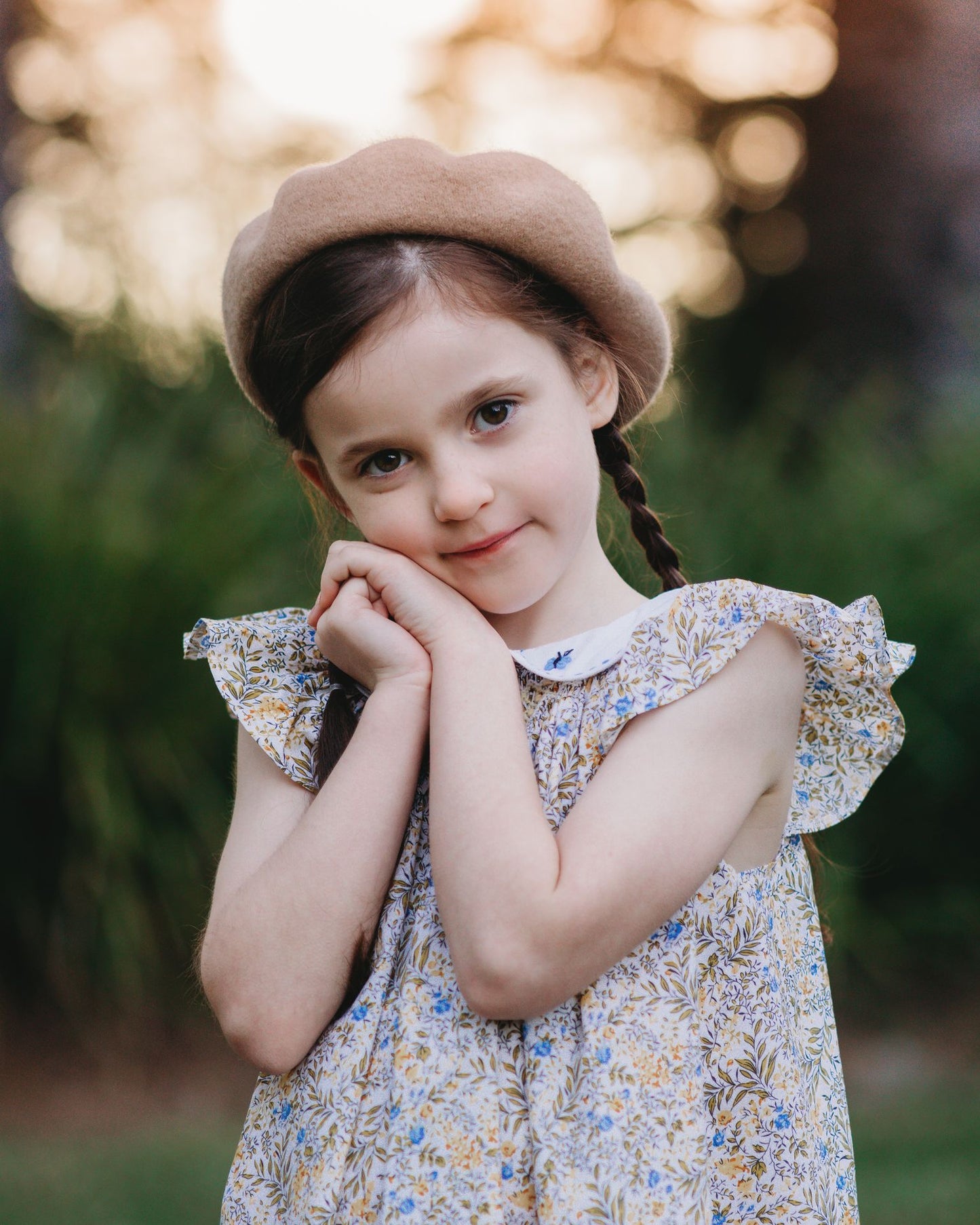 Bishop Blue Butterfly Smocked Dress