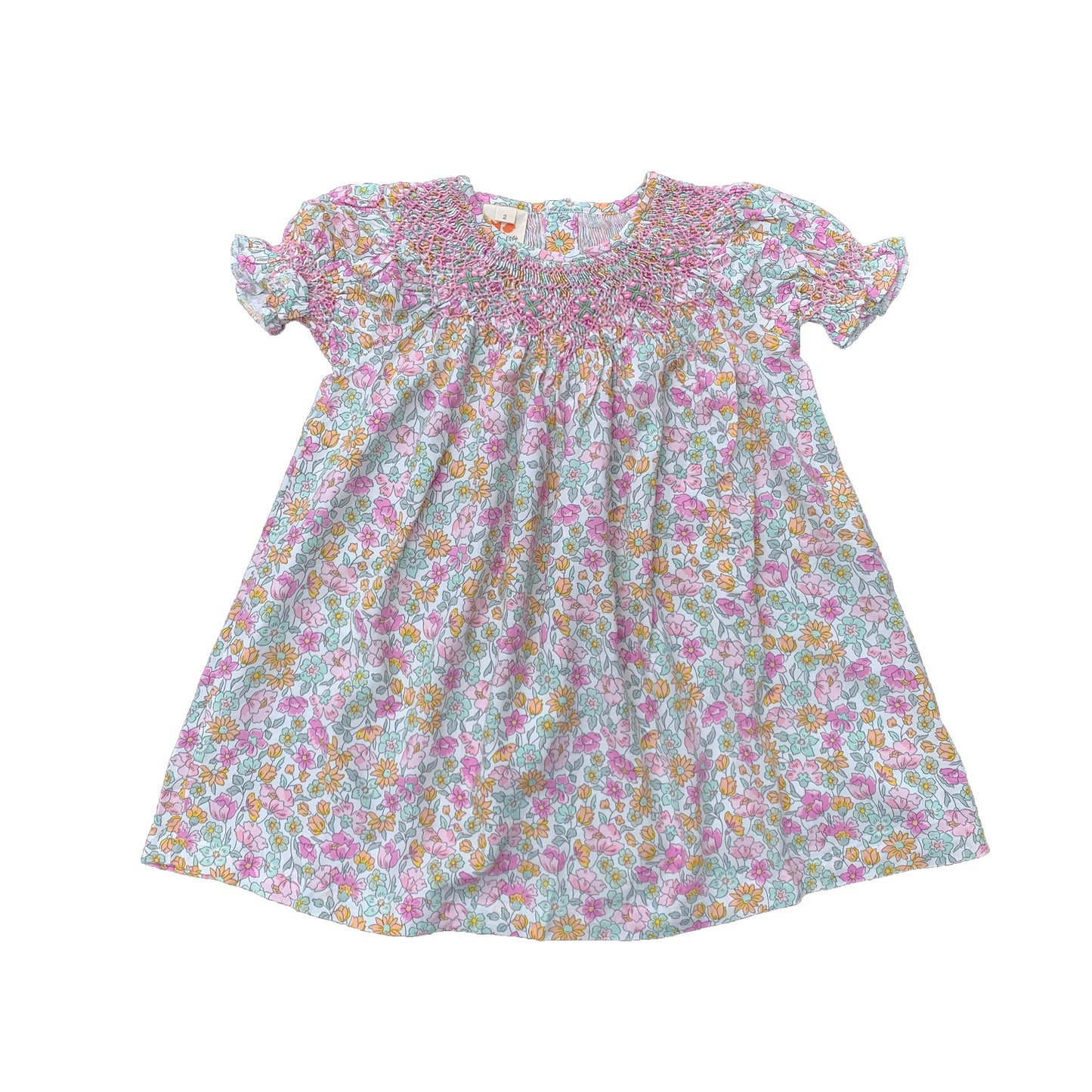 Pastel Floral Smocked Dress