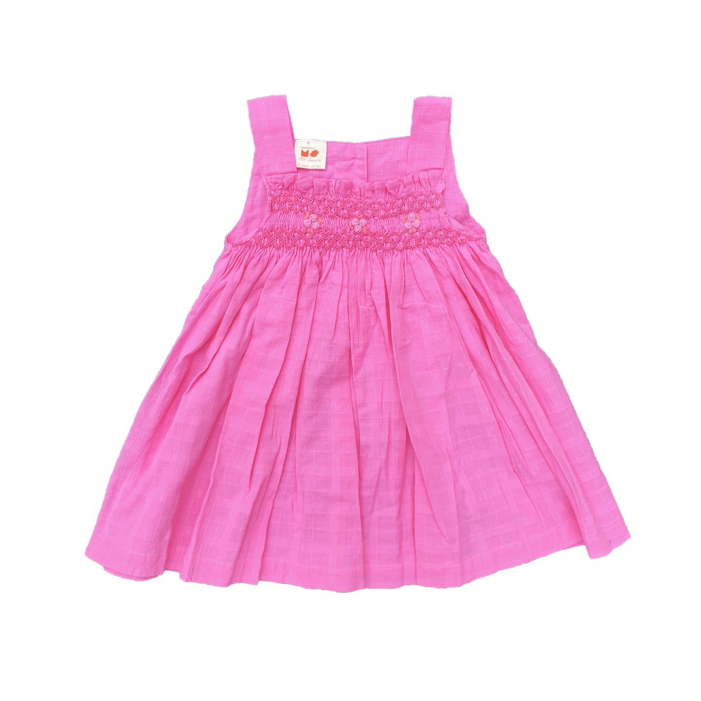 Pink Strap Smocked Dress