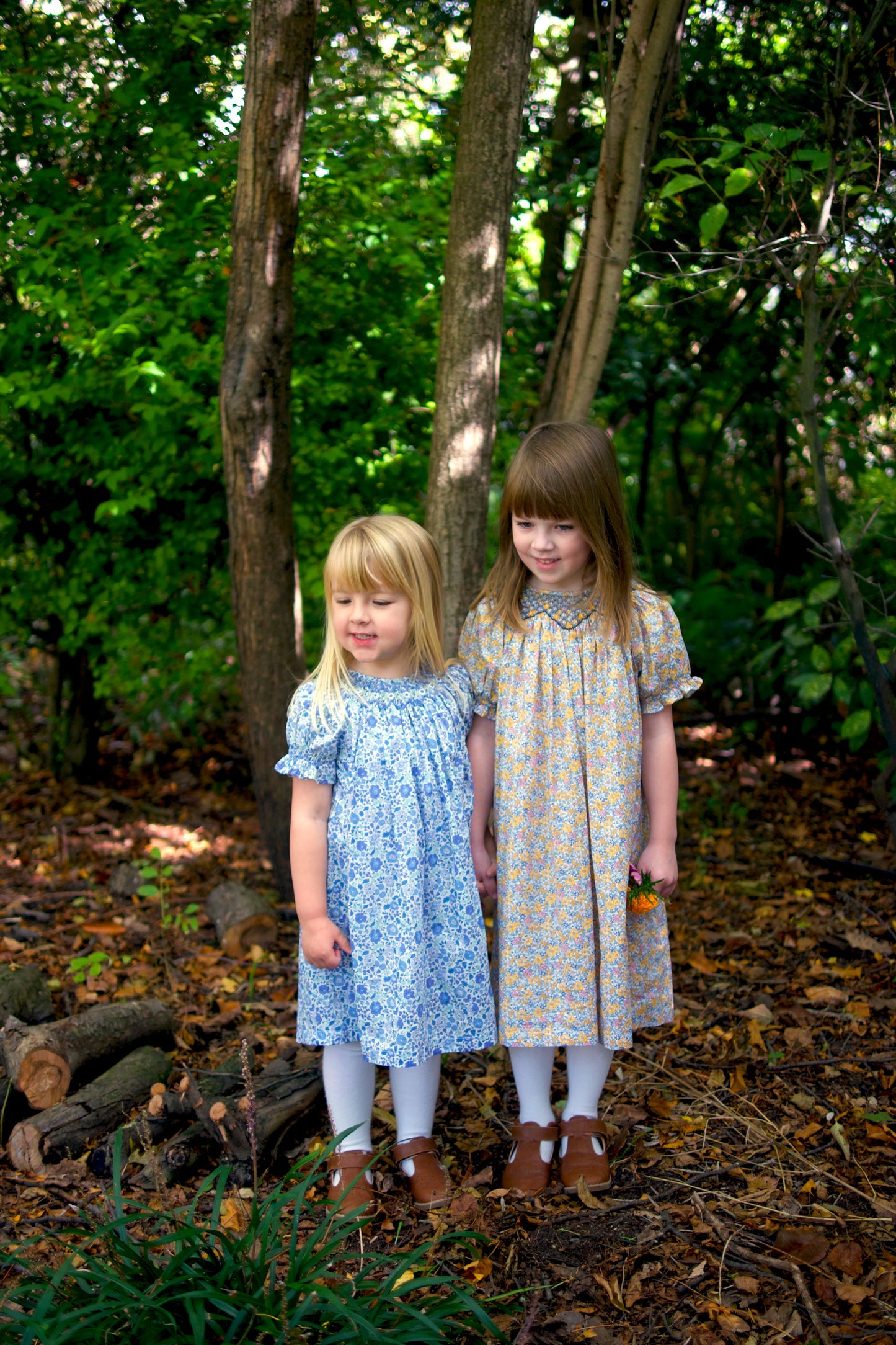 Vintage Floral Bishop Smocked Dress.