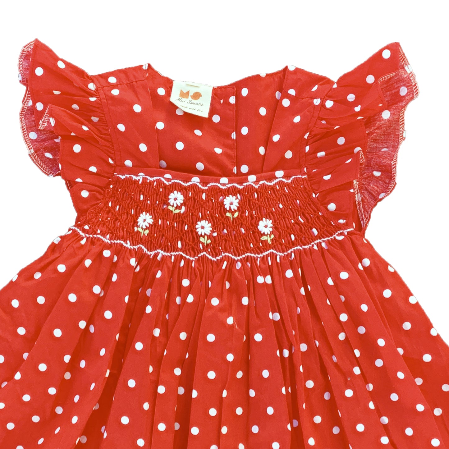 Red Polka Dot Smocked Dress
