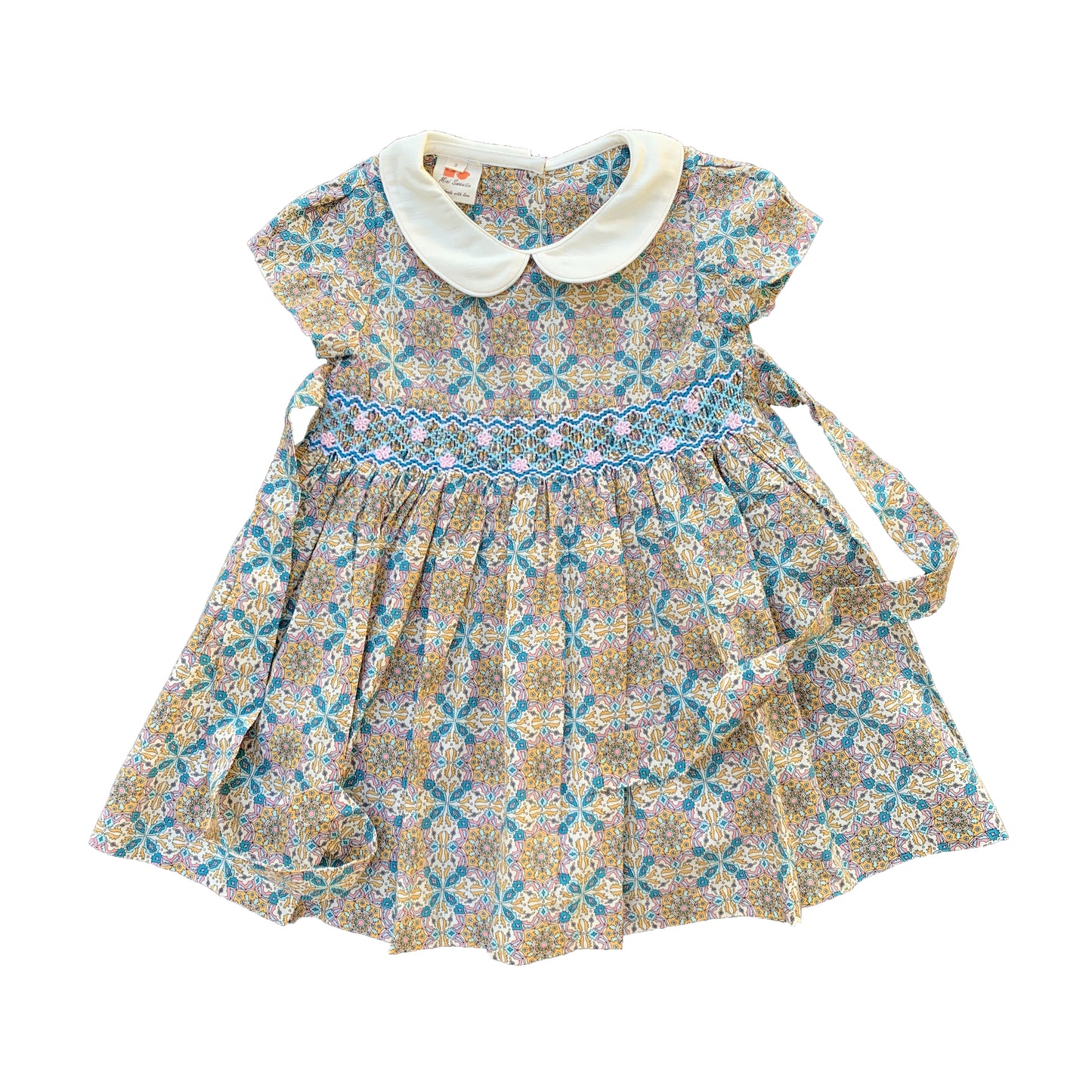 Vintage Pattern Smocked Dress