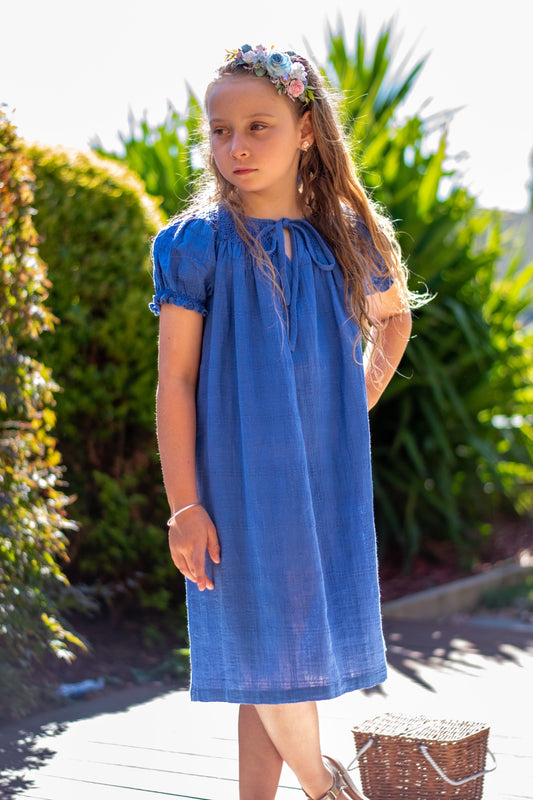 Imperial Blue Smocked Dress