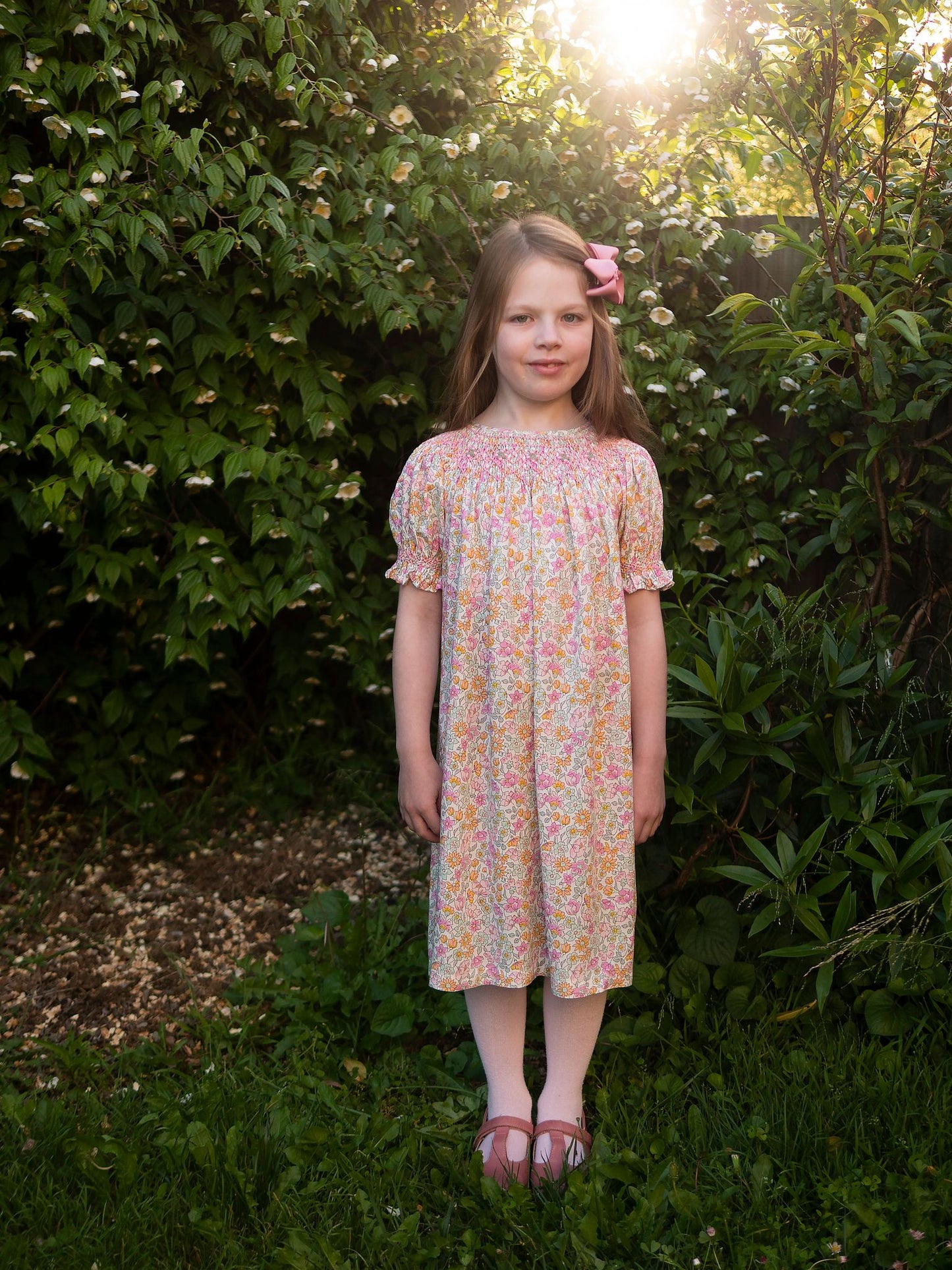 Pastel Floral Smocked Dress