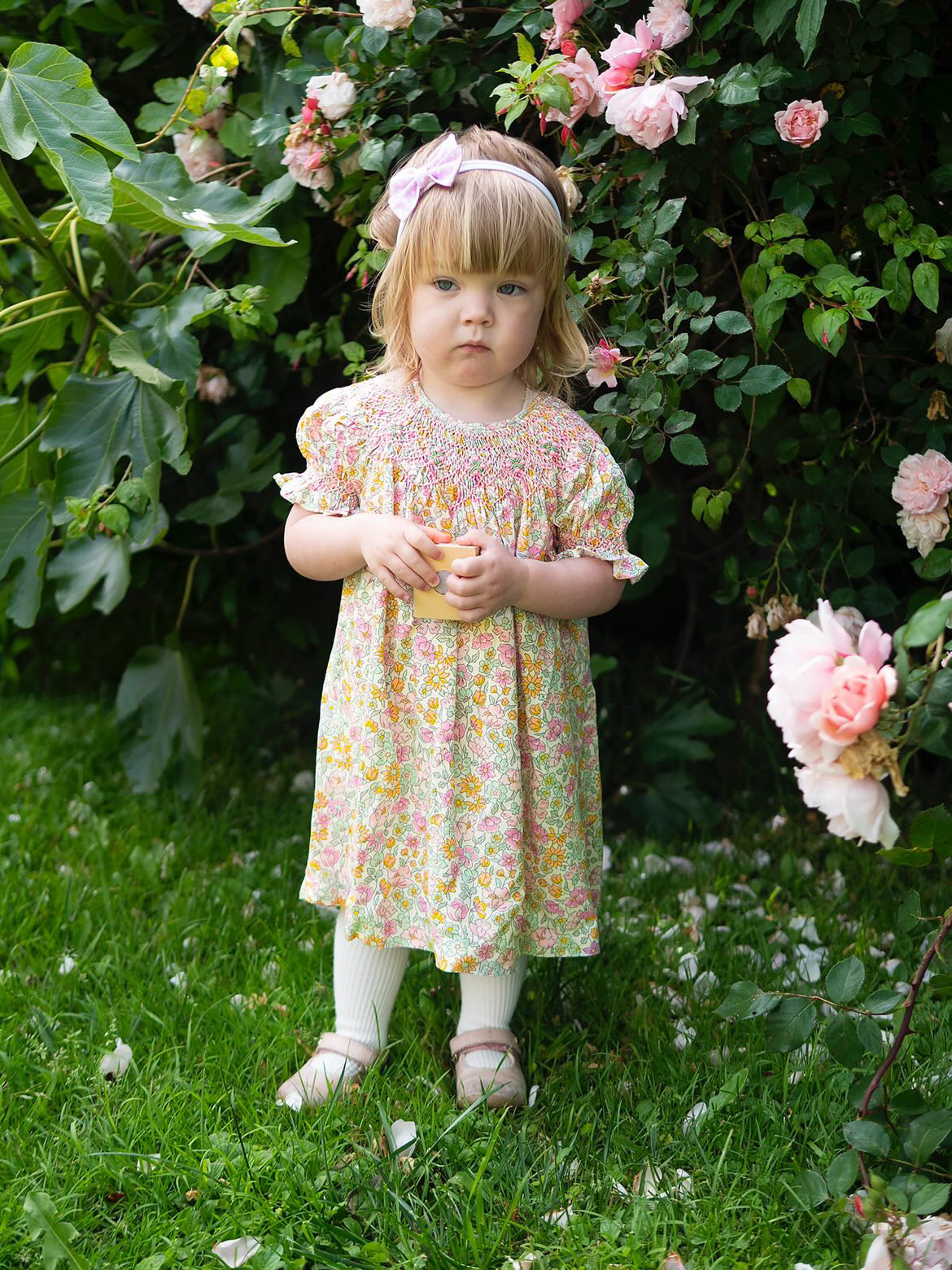 Pastel Floral Smocked Dress