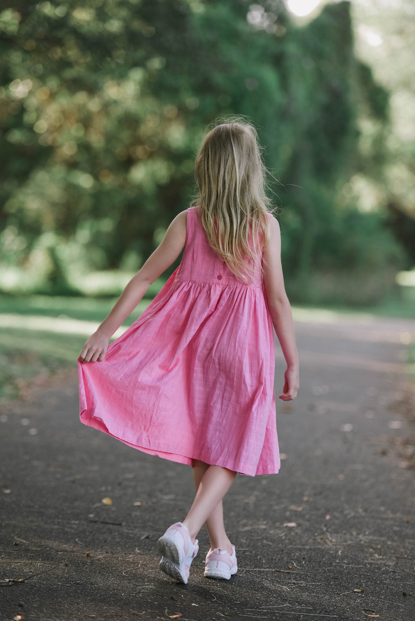Pink Strap Smocked Dress