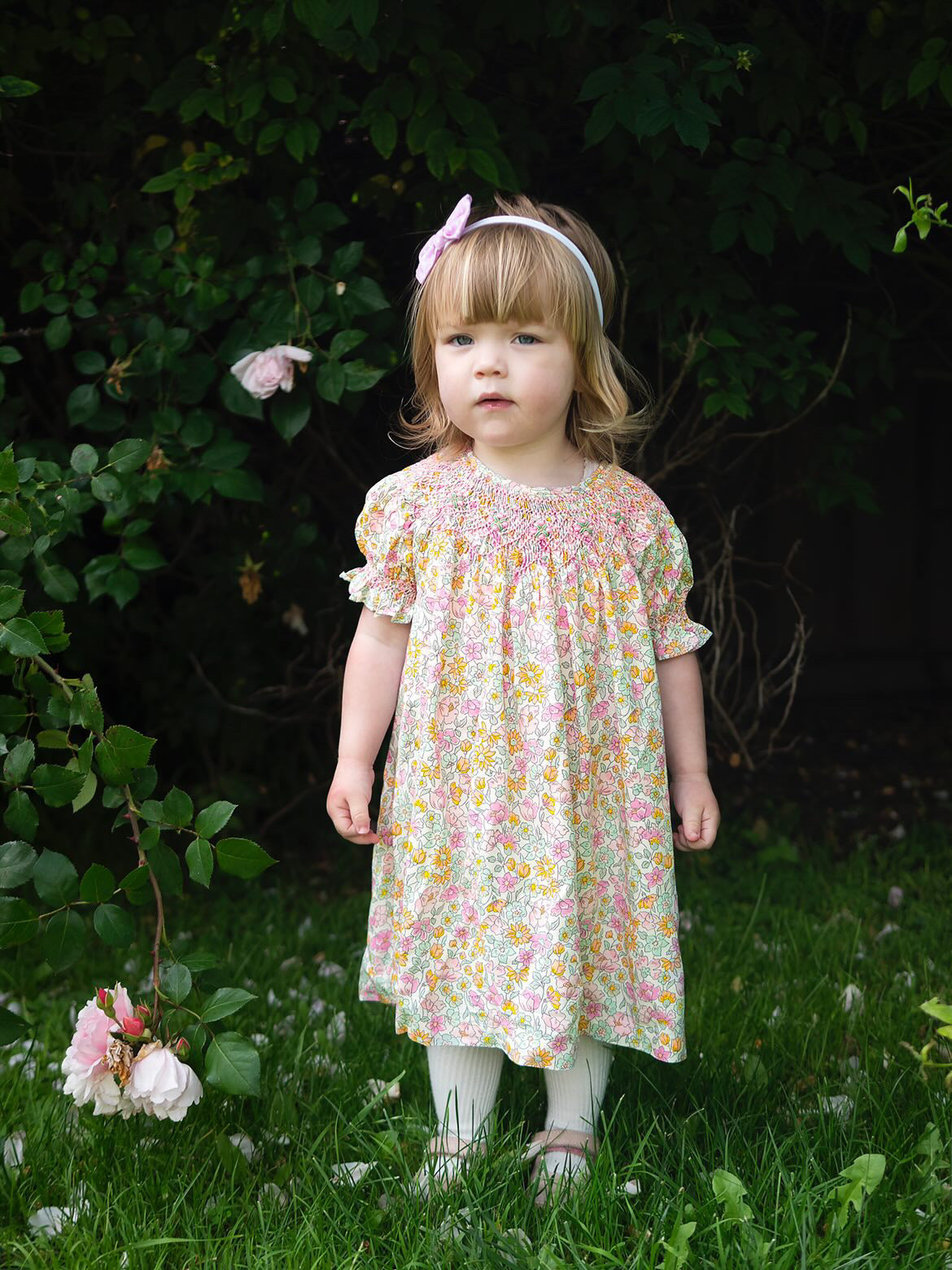 Pastel Floral Smocked Dress