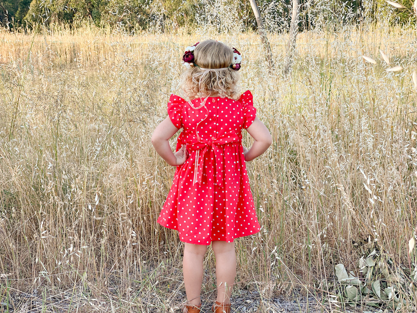 Red Polka Dot Smocked Dress