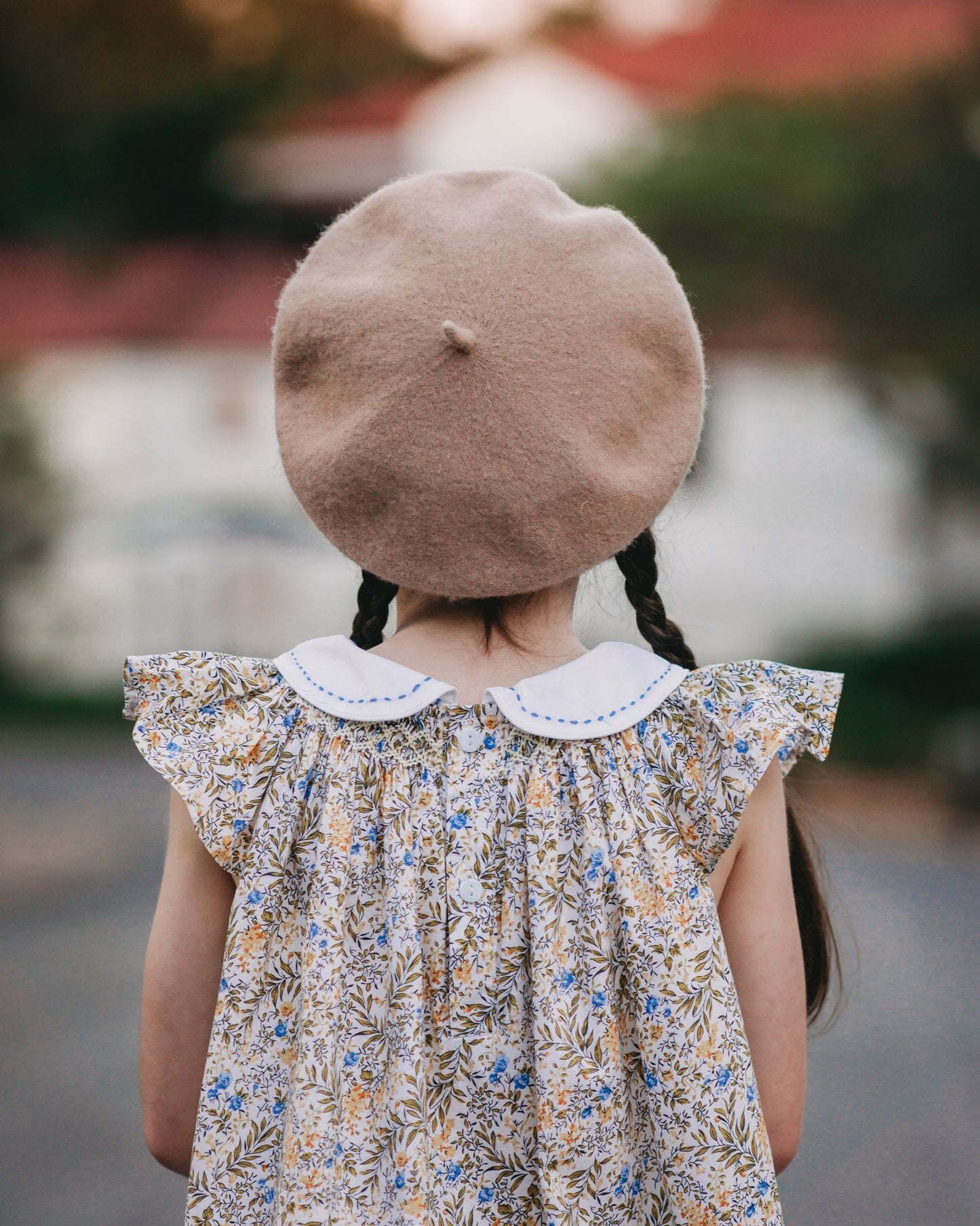 Bishop Blue Butterfly Smocked Dress