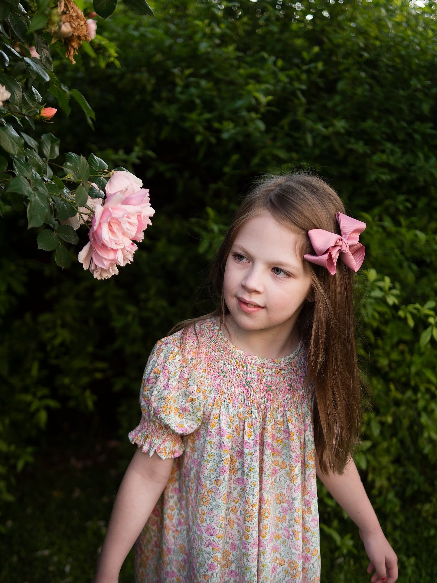 Pastel Floral Smocked Dress