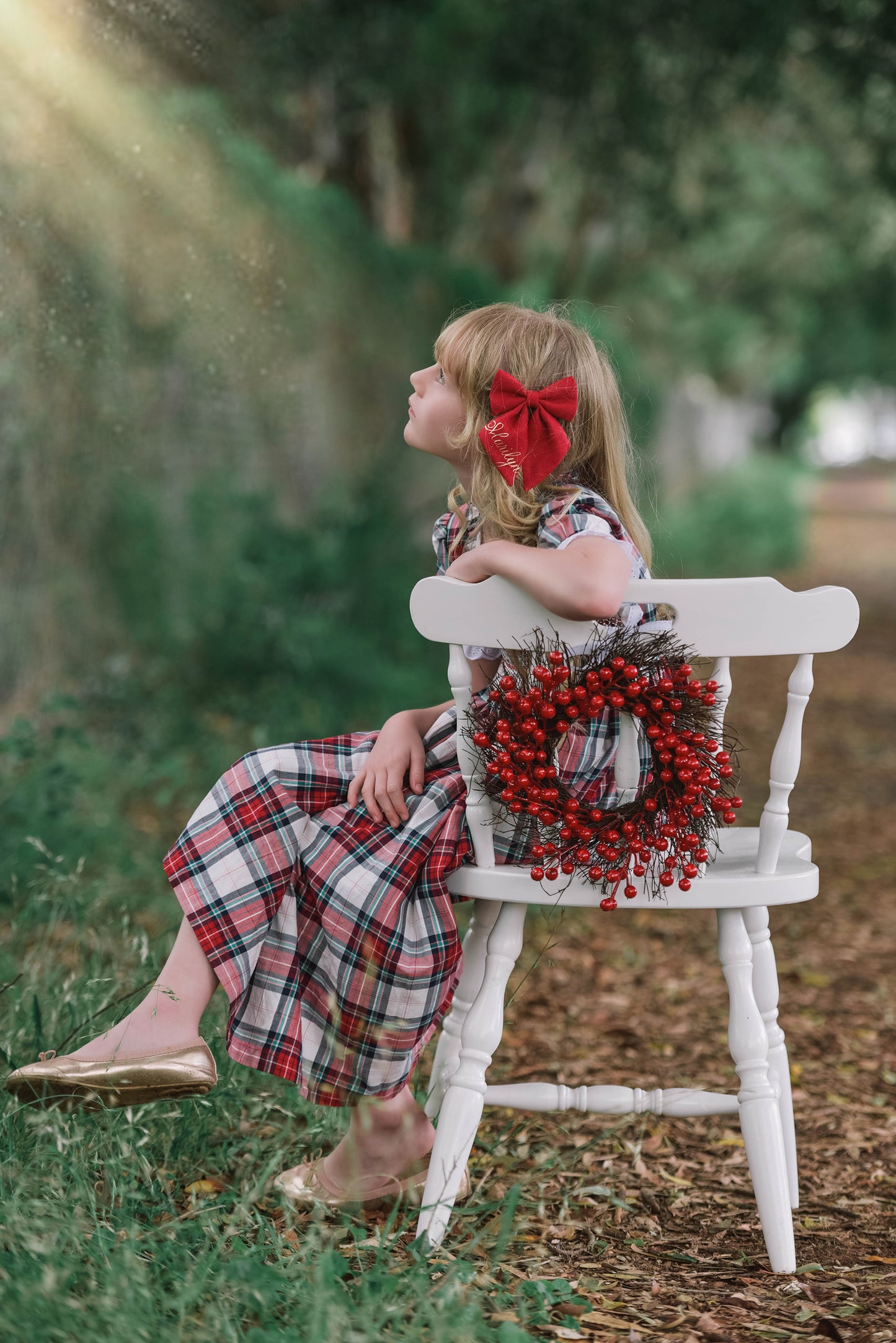 Red Checked Smocked Dress