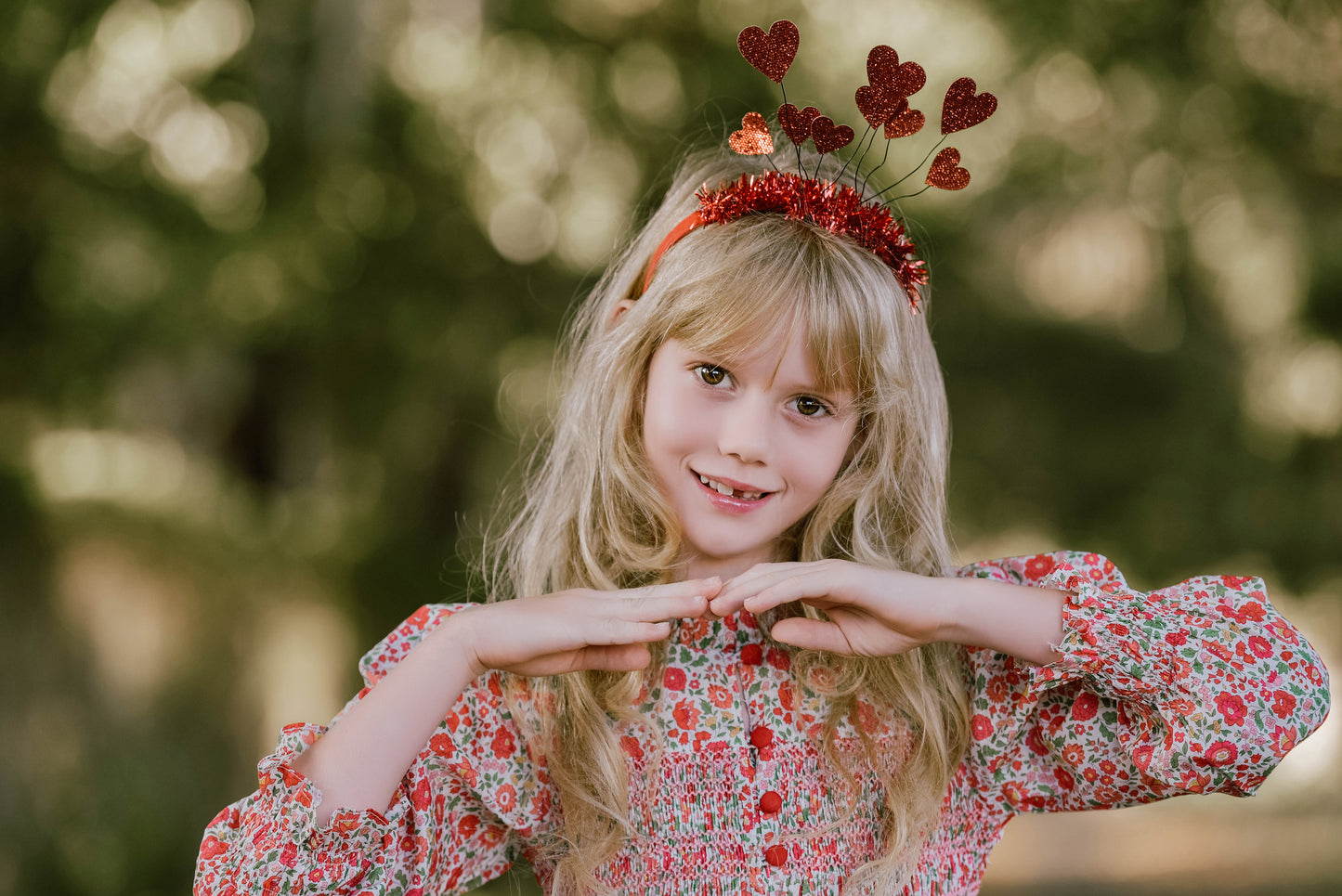 Little Red Smocked Dress - Long Sleeves