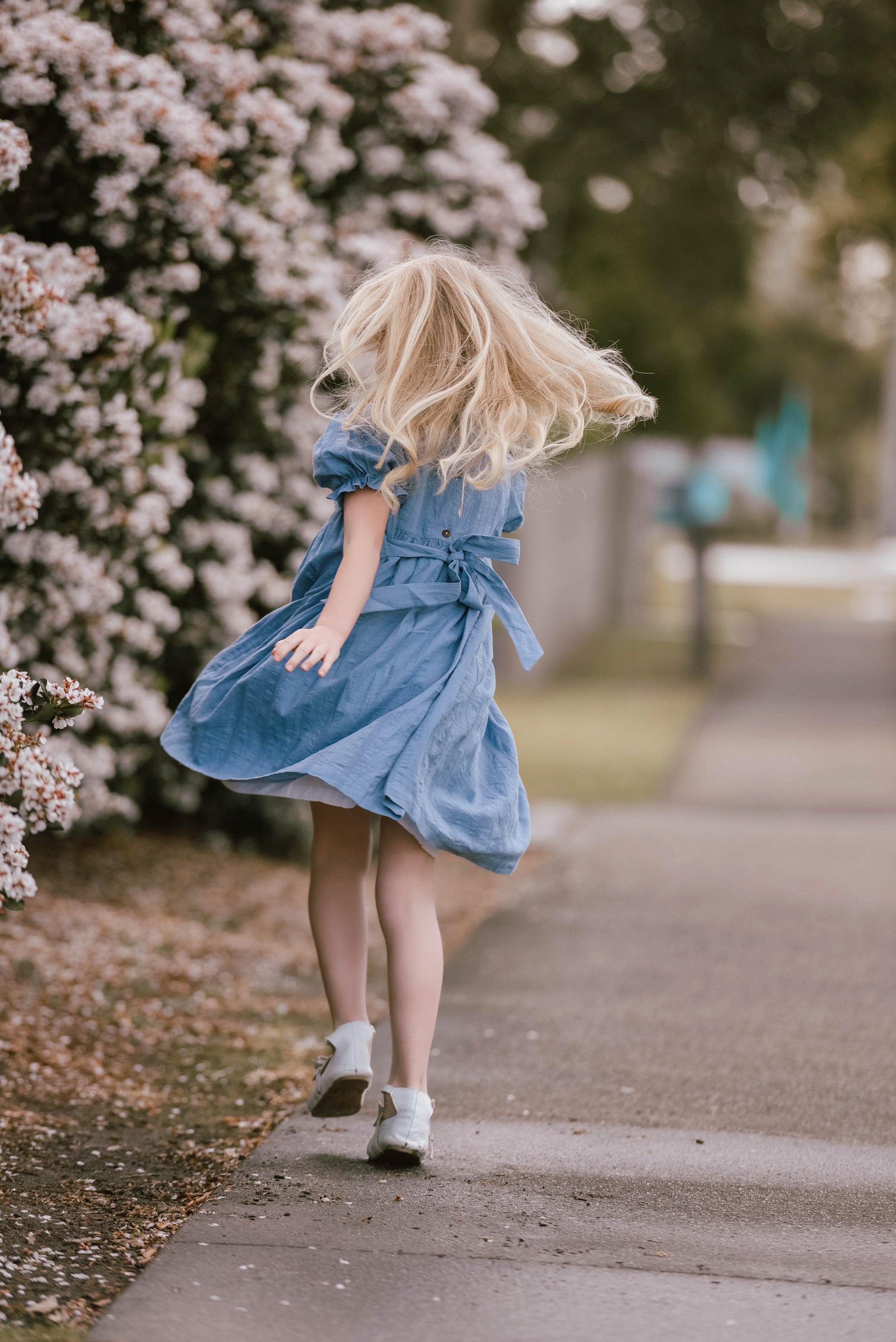 Blue Smocked Dress 'Iris'.