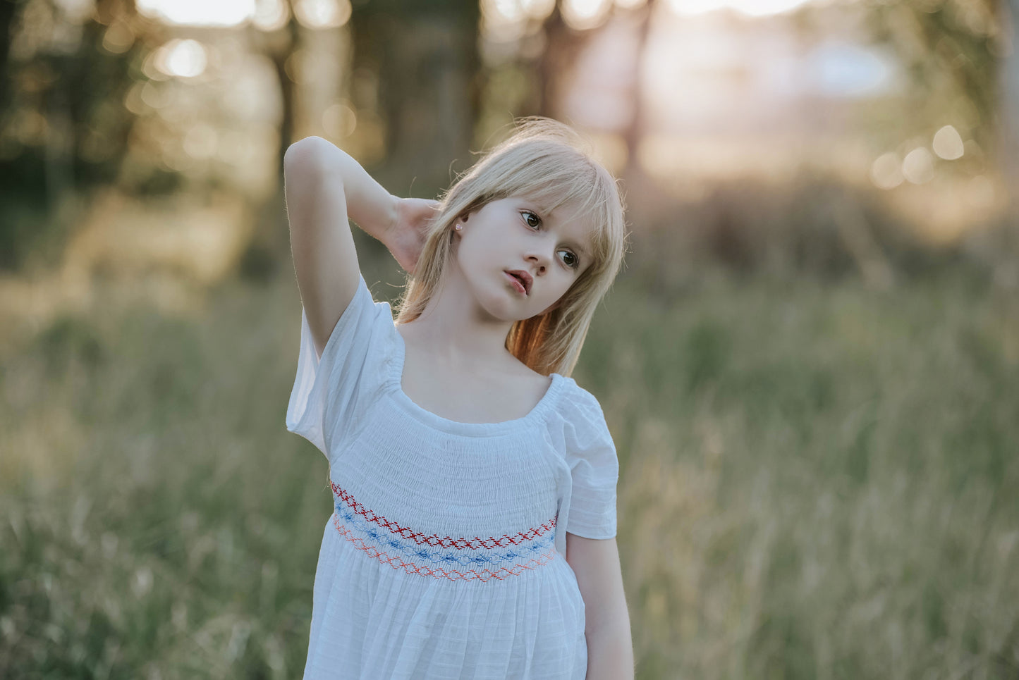 White Beauty Smocked Dress