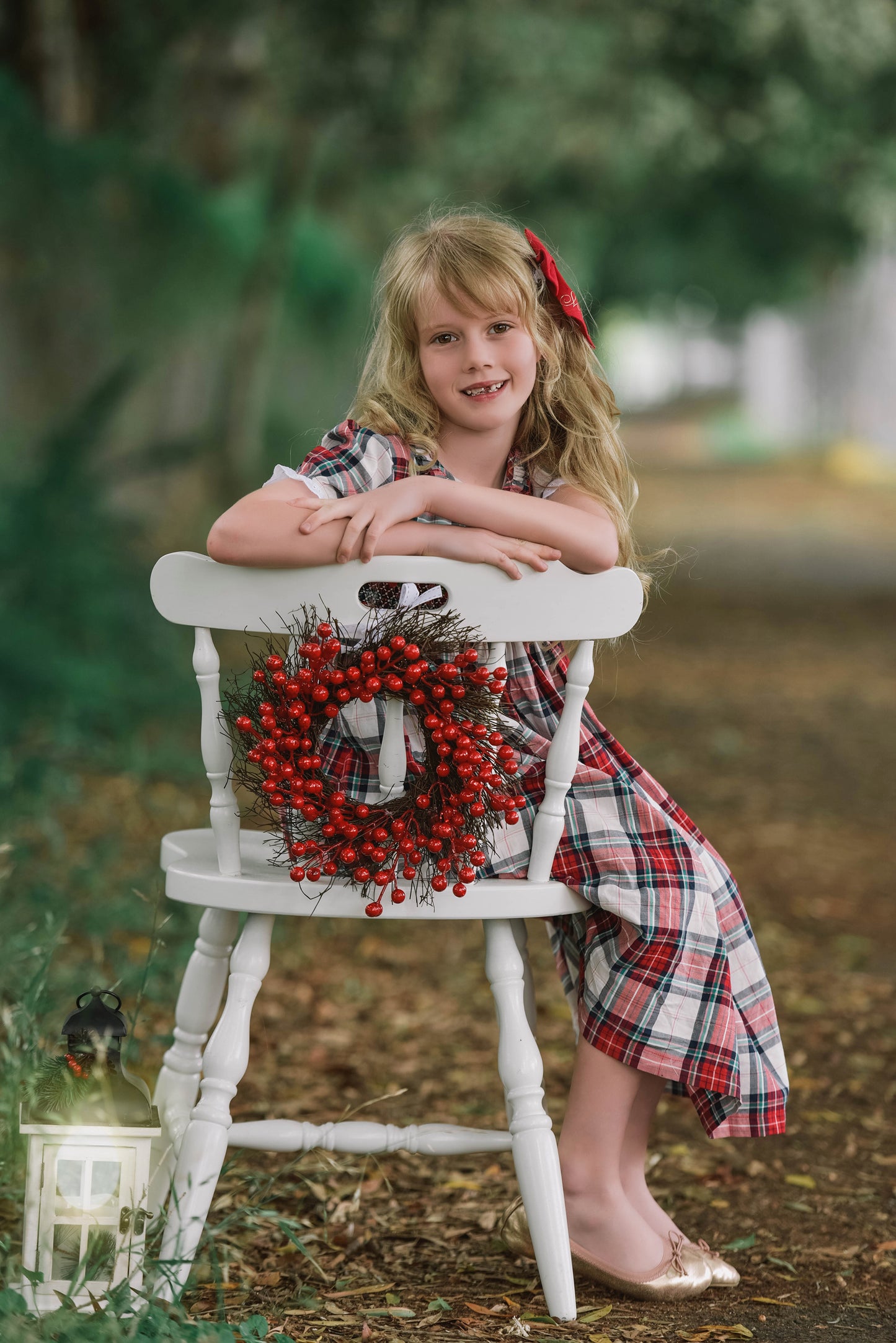 Red Checked Smocked Dress
