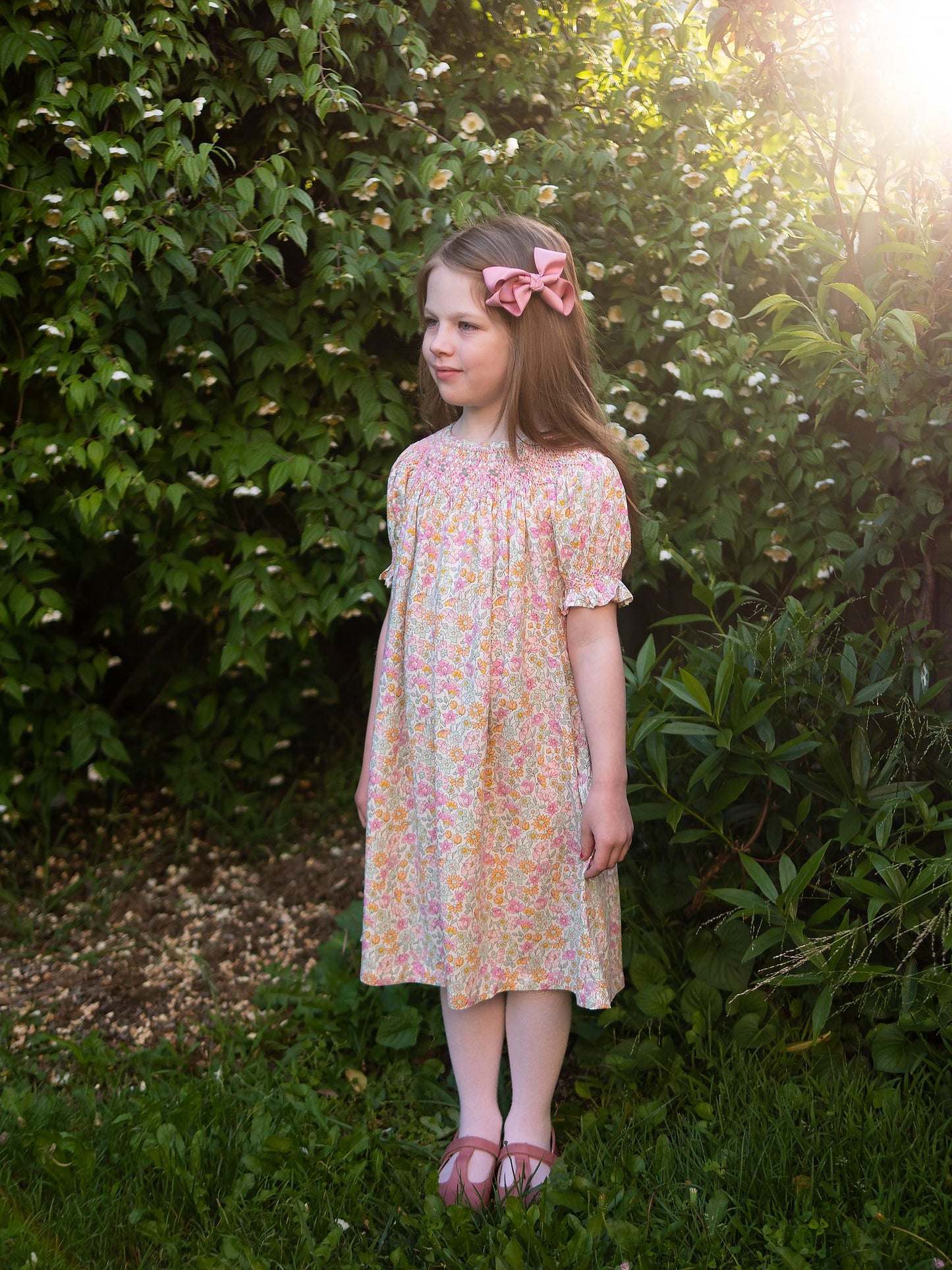 Pastel Floral Smocked Dress