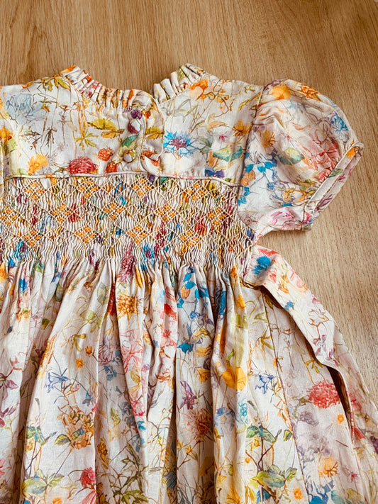 Rainbow Flora Smock Dress