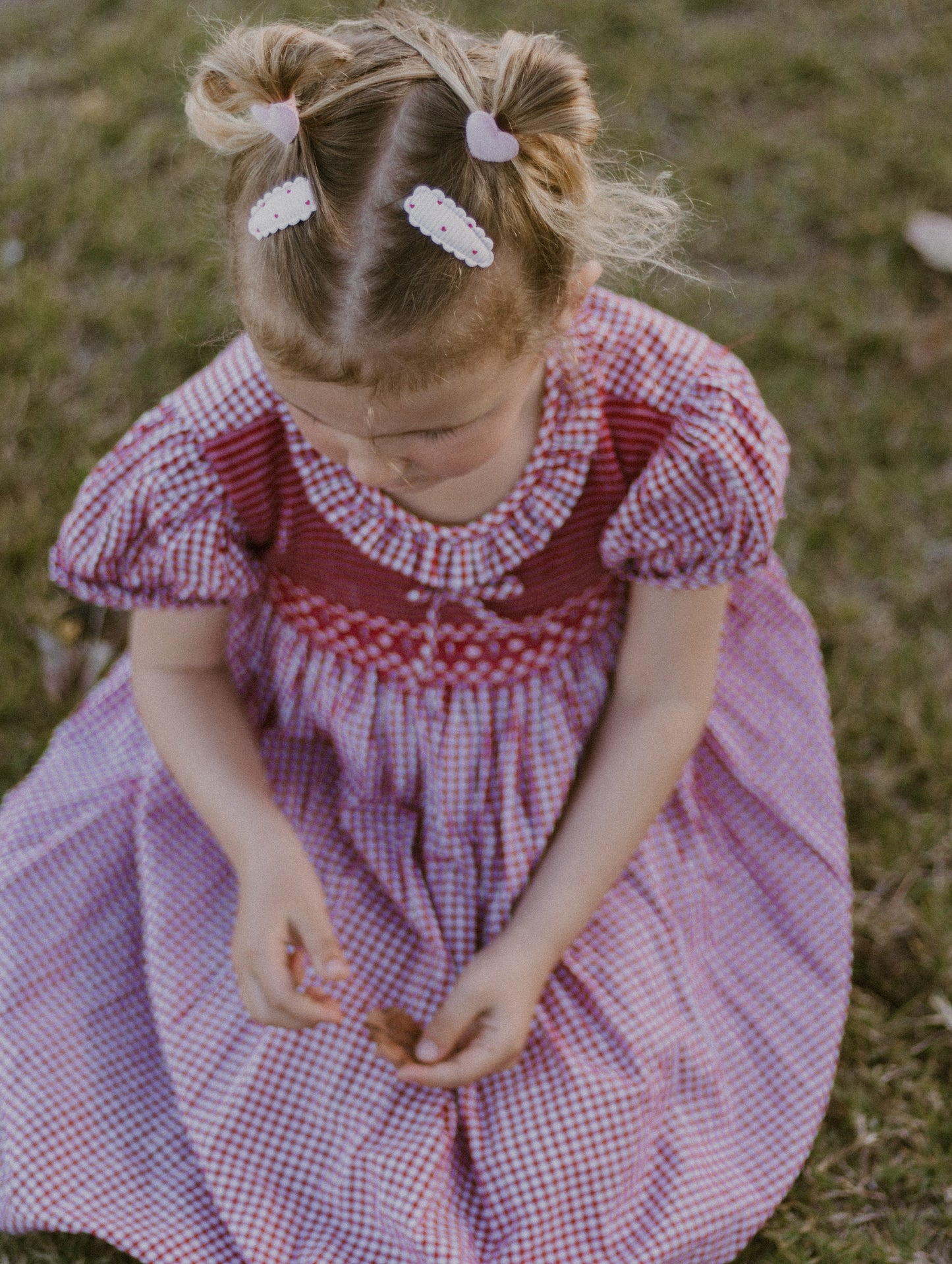 Red Gingham Smocked Dress