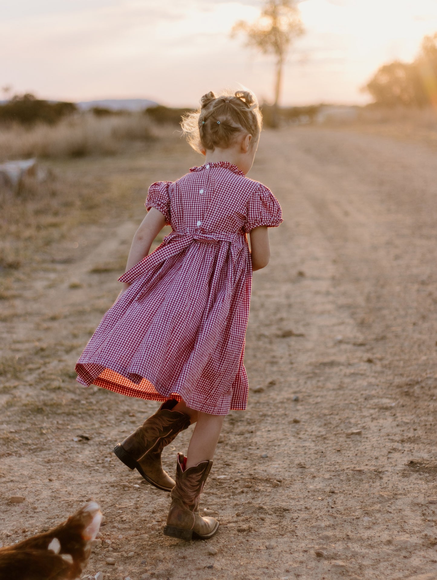 Red Gingham Smocked Dress