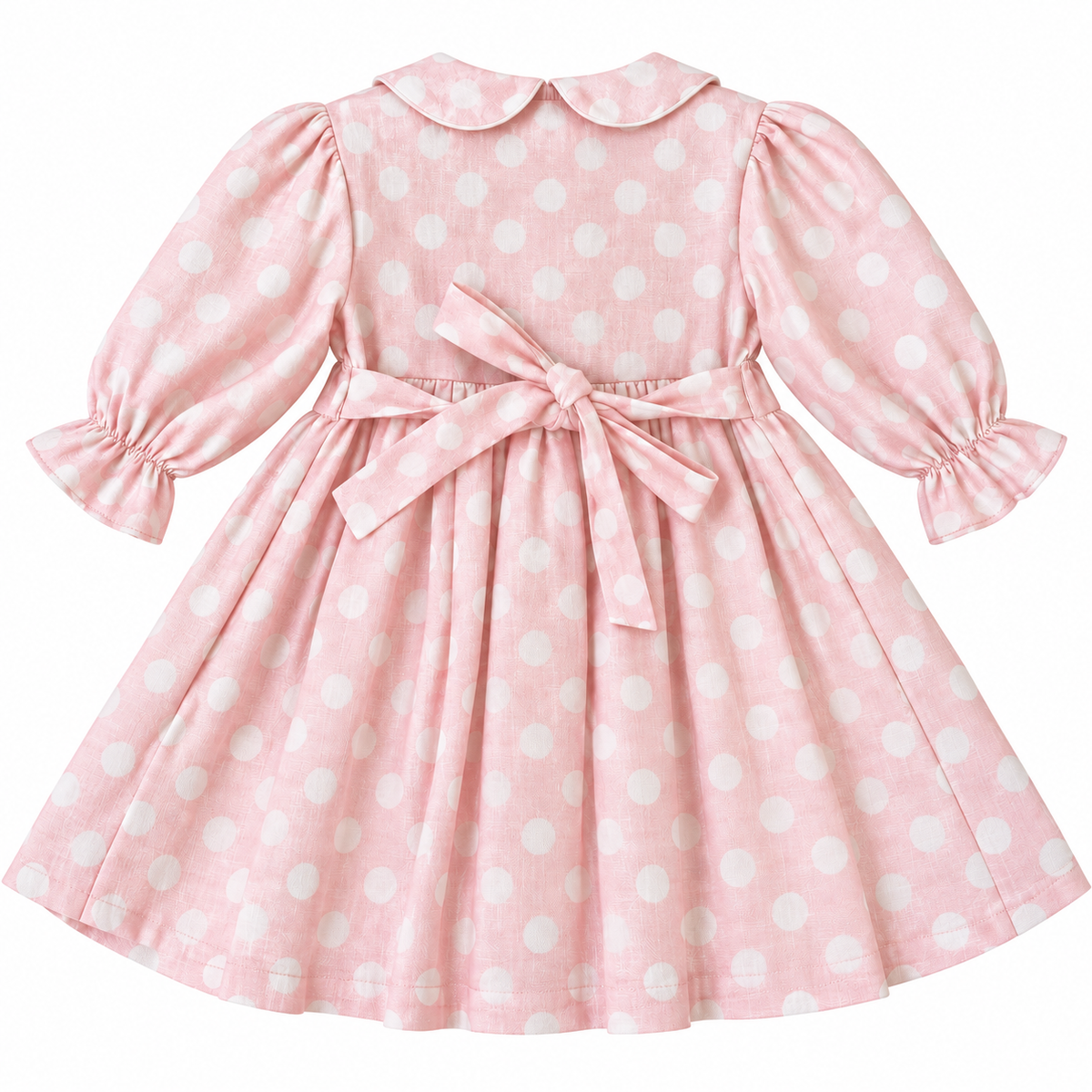 Amelia Pink Polka Dot Smocked Dress
