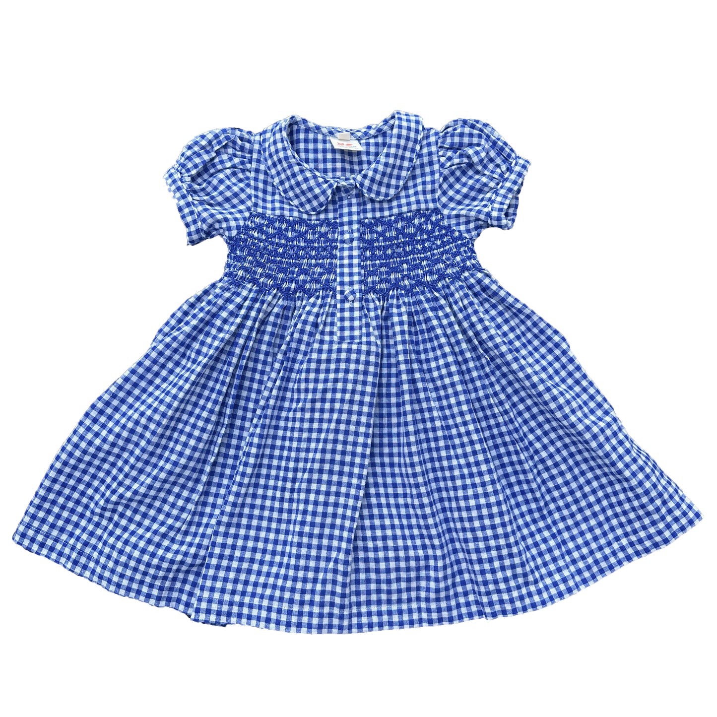 Cobalt Blue Gingham Smocked Dress