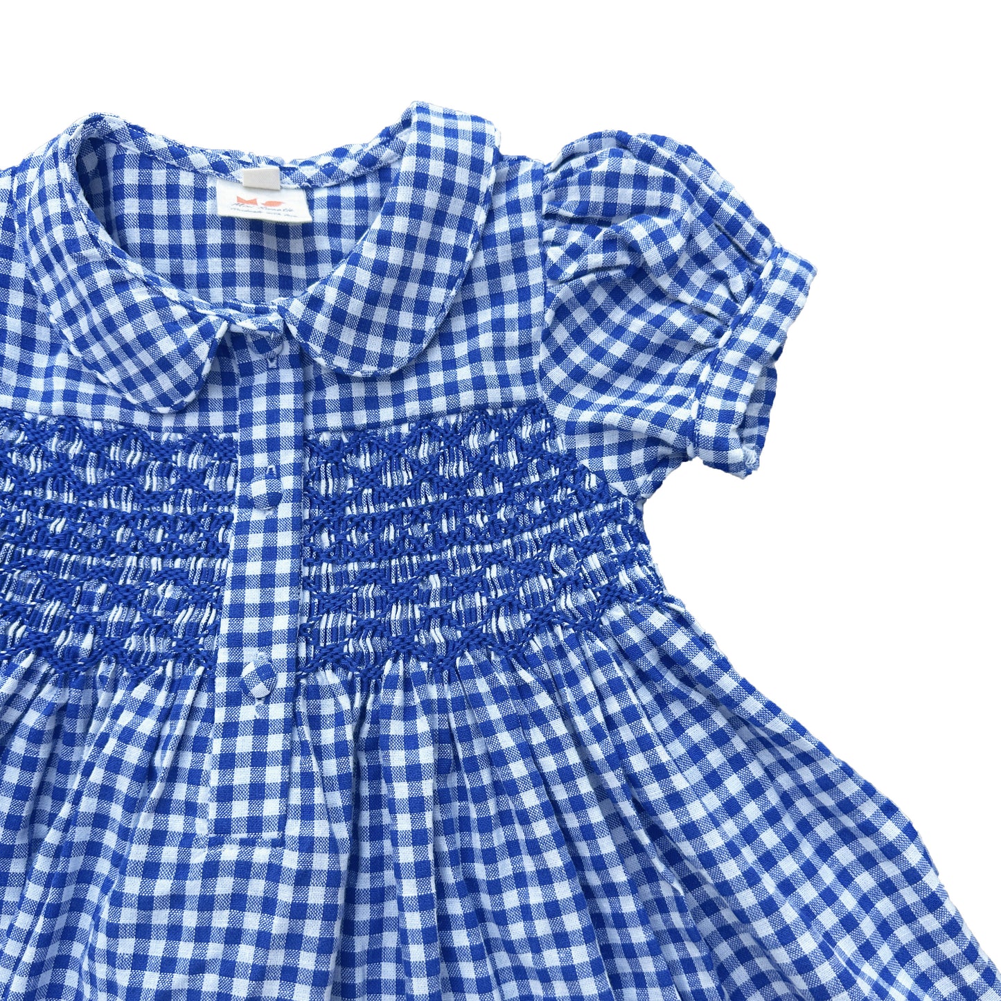 Cobalt Blue Gingham Smocked Dress