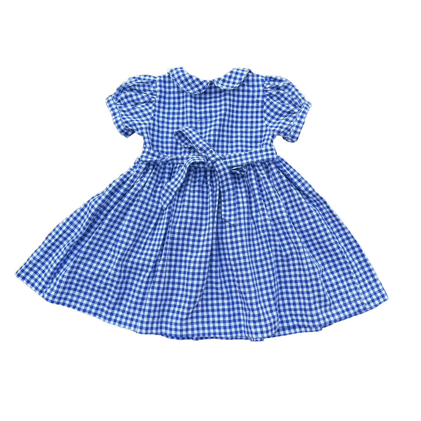 Cobalt Blue Gingham Smocked Dress