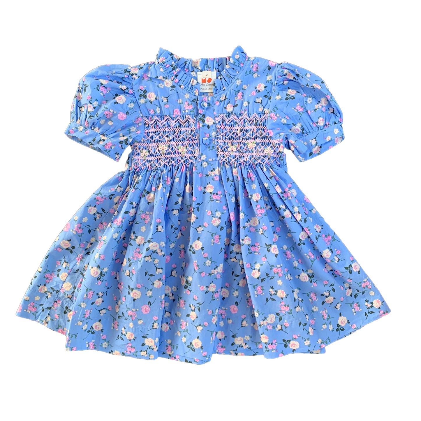 Cerulean Rose Smocked Dress