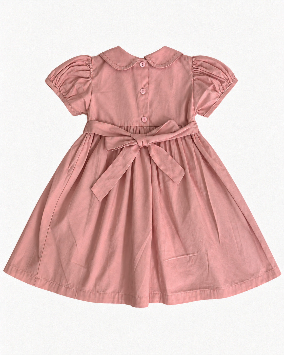 Clara Dusty Pink Smocked Cotton Dress