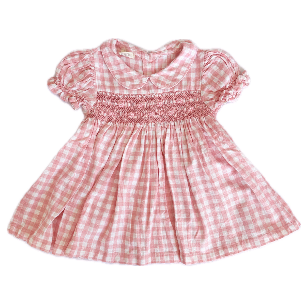 Daisy Pink Gingham Smocked Dress