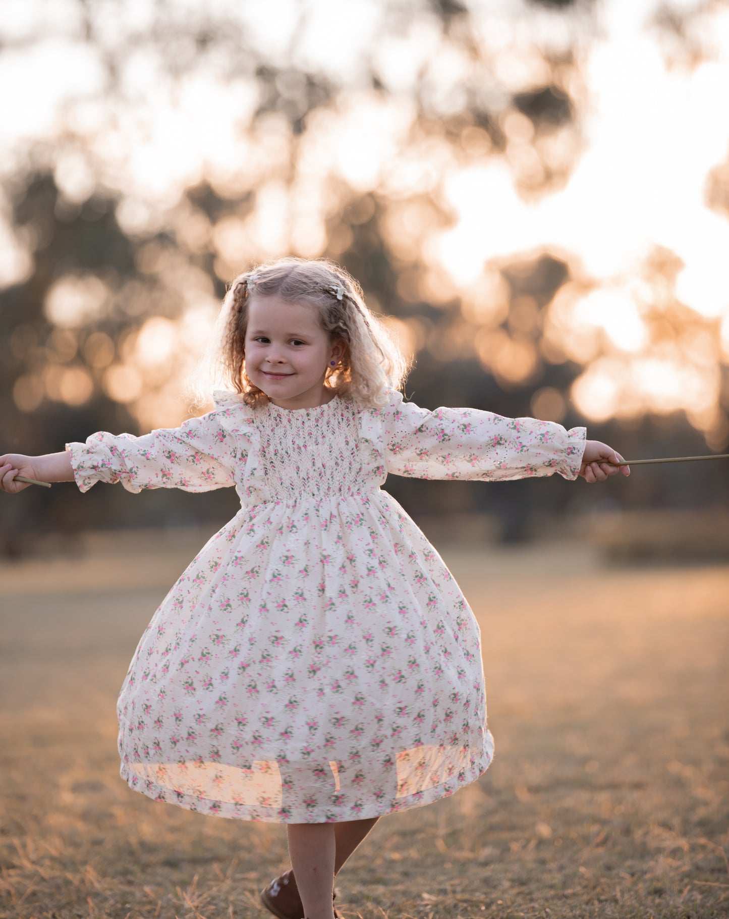 Rosy Blush Smocked Dress