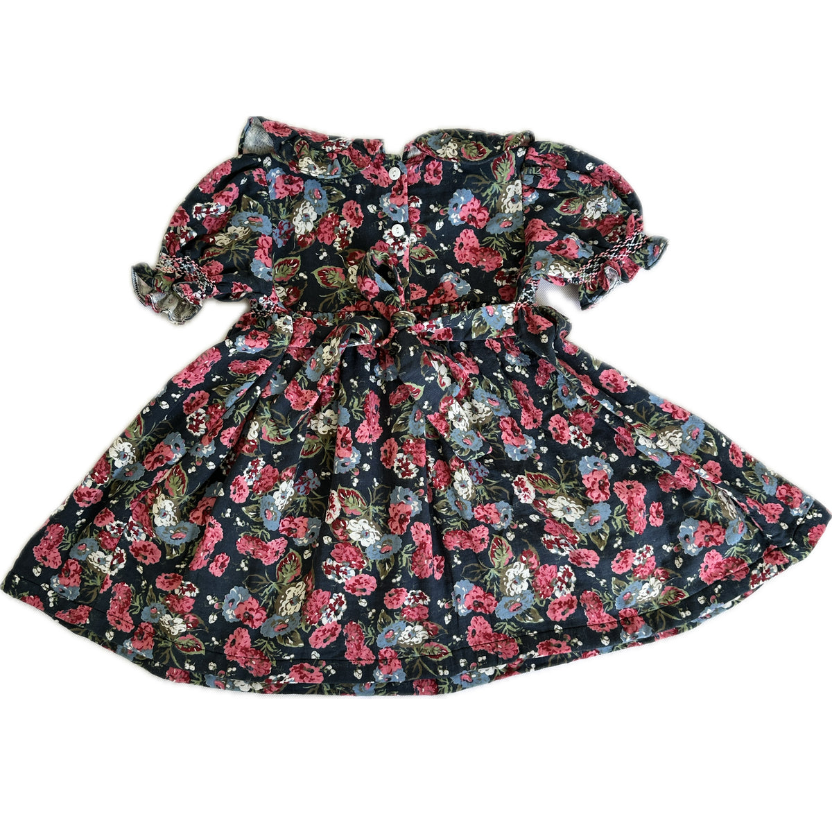 Eloise Navy Floral Smocked Cotton Dress