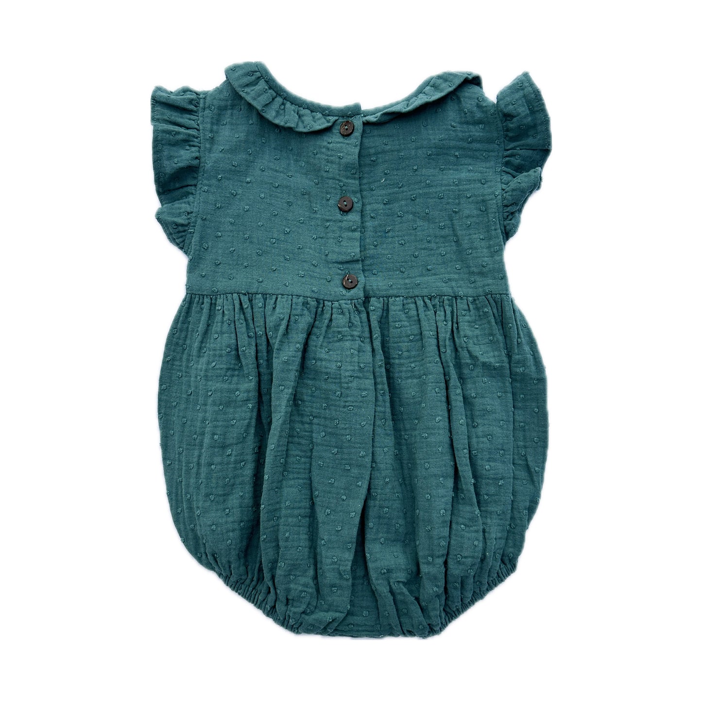 Emerald Mist Smocked Romper - Size 6m