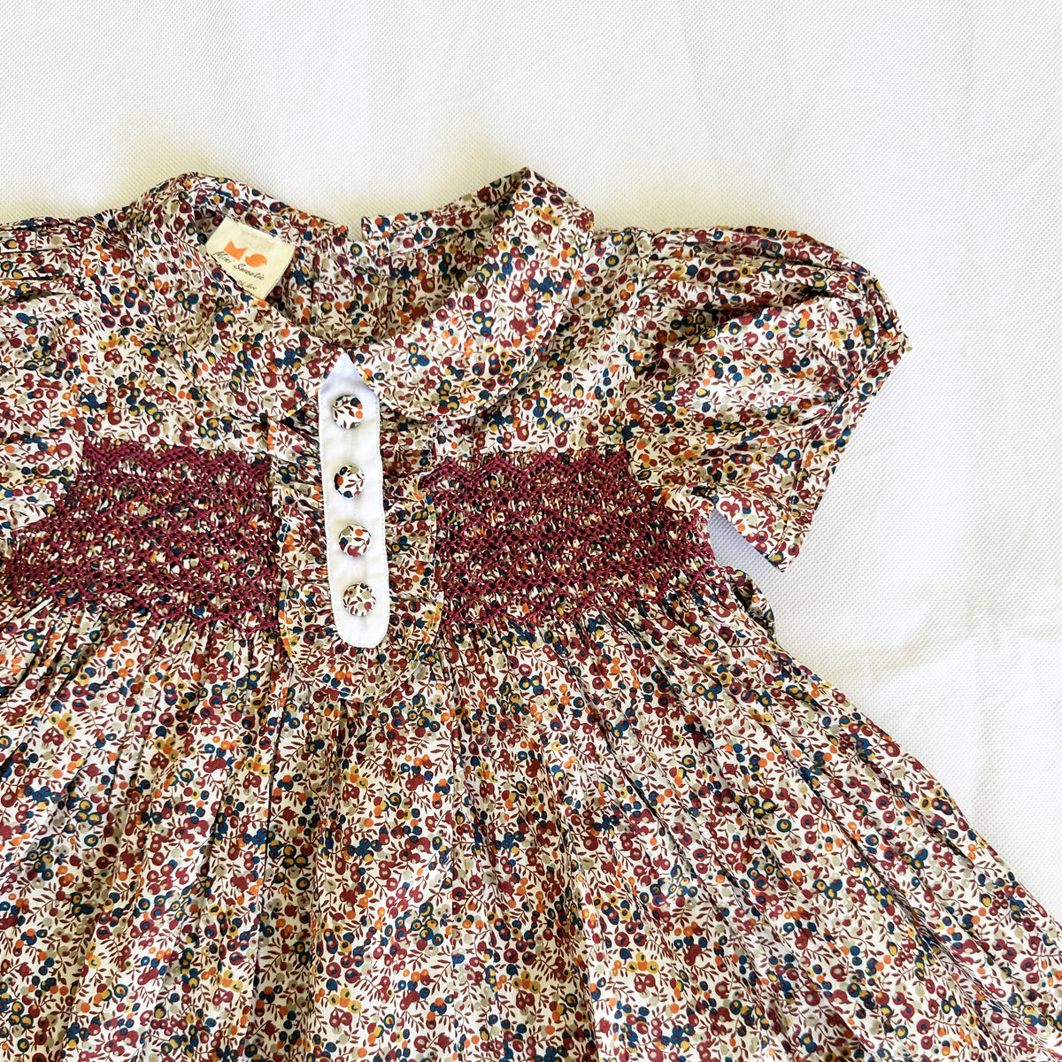 Hazel Ivory Floral Smocked Cotton Dress