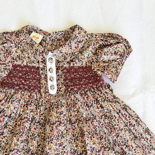Hazel Ivory Floral Smocked Cotton Dress