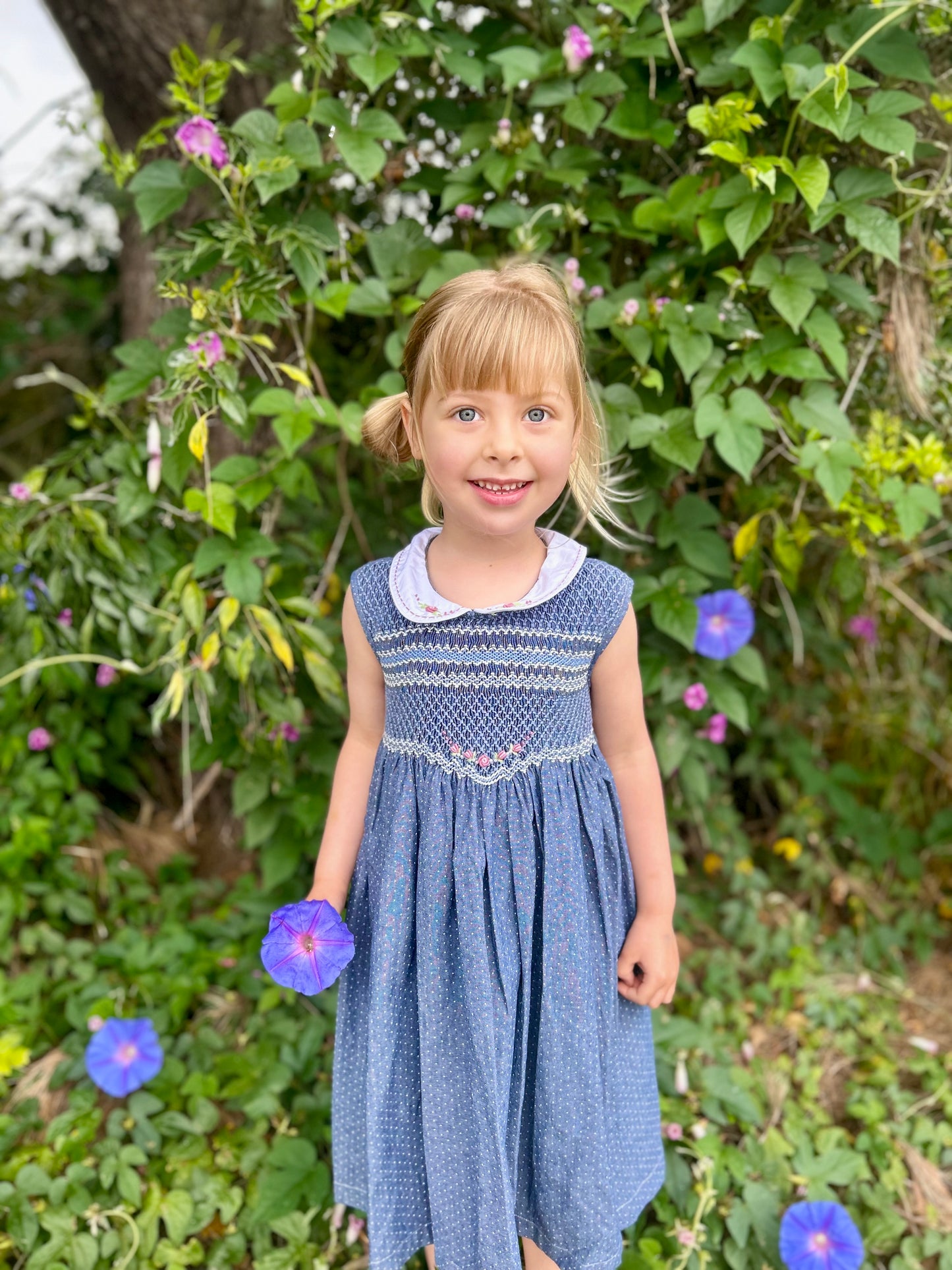 Midnight Dot Delight Smocked Dress