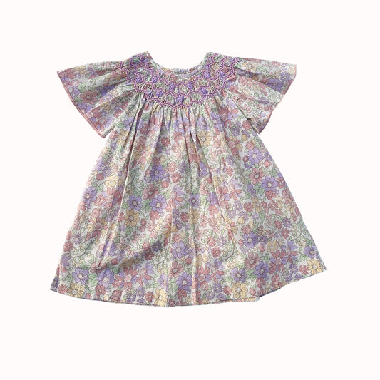 Lavender Bloom Smocked Dress (Short Sleeves)