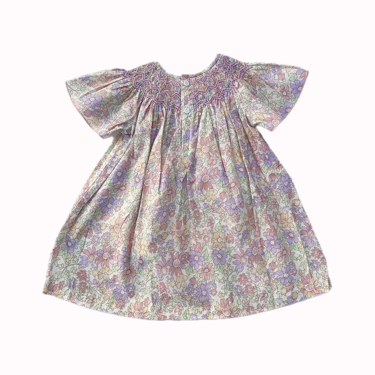 Lavender Bloom Smocked Dress (Short Sleeves)