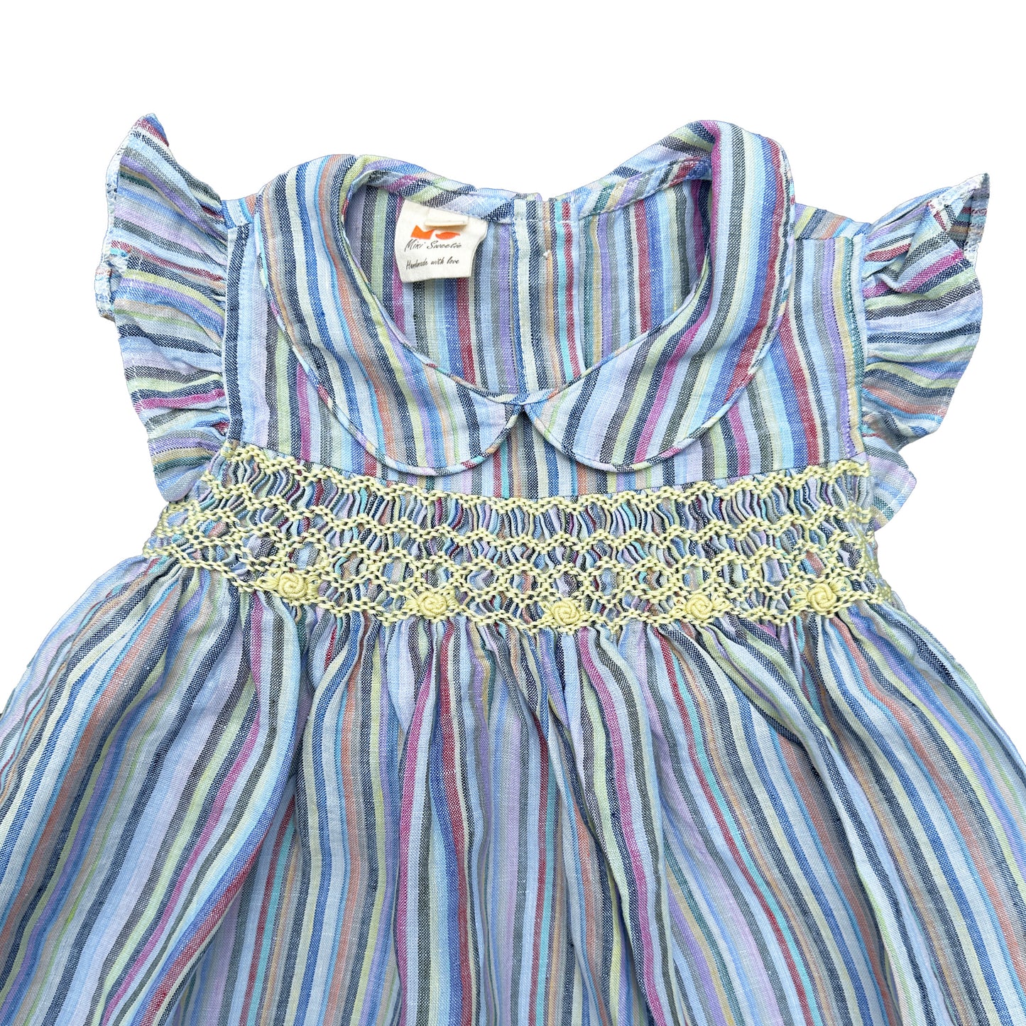 Linen Stripe Smocked Dress