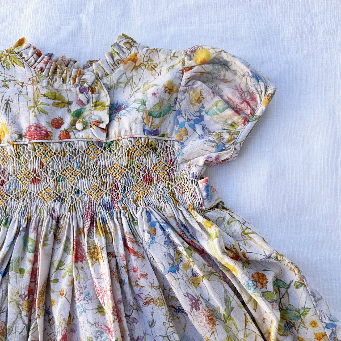 Rainbow Flora Smock Dress