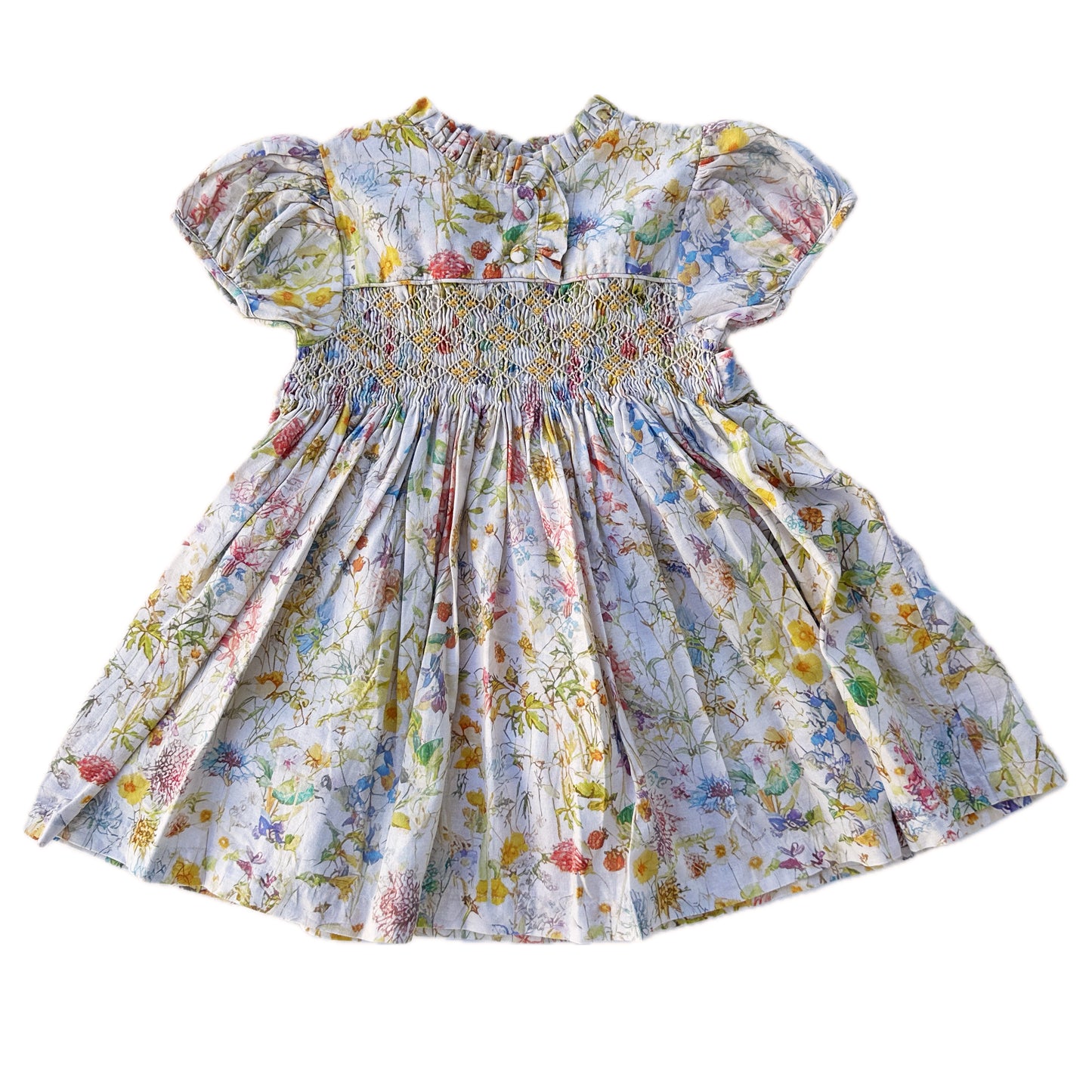 Rainbow Flora Smock Dress