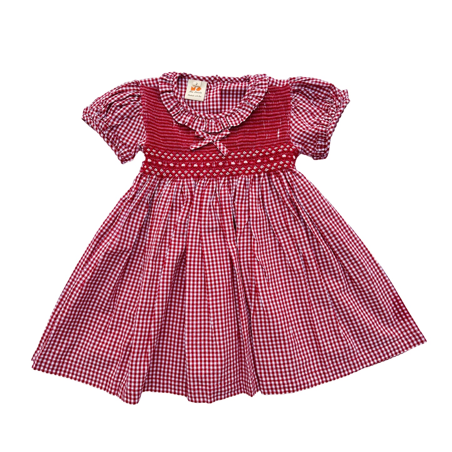 Red Gingham Smocked Dress