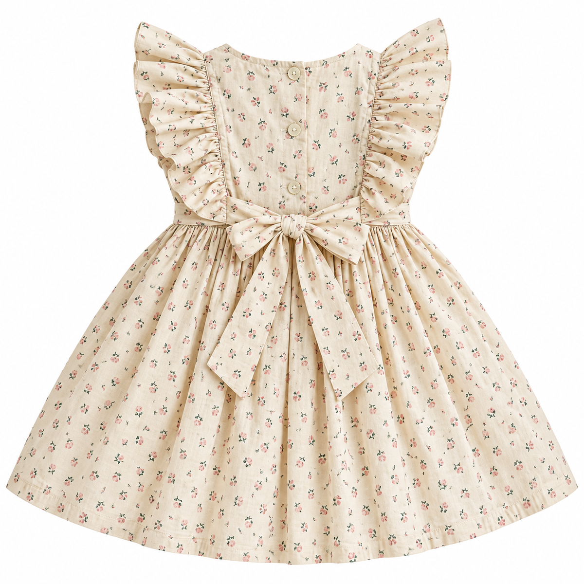 Rosalie Cream Floral Smocked Dress