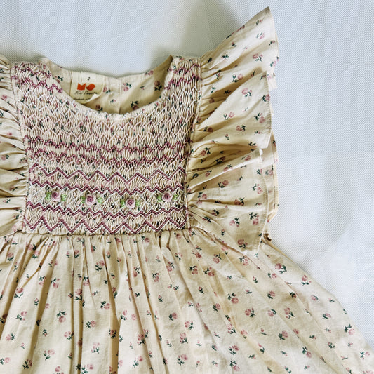 Rosalie Cream Floral Smocked Dress